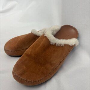 Jenni Kayne Shearling Lined Moc Clog | Size 37 US 7 Brown Winter Flats